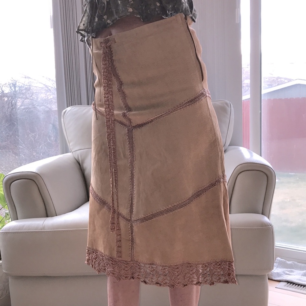Suede Leather Skirt